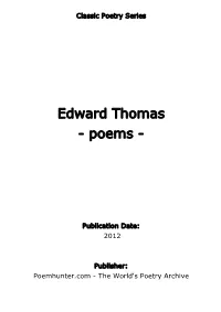 Edward Thomas - Poems