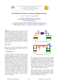 In-Cylinder Heat Transfer in an Ericsson Engine Prototype