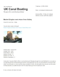 Market Drayton and Return from Gailey | UK Canal Boating