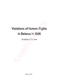 Violations of Human Rights in Belarus in 2006