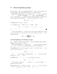 9 Automorphism Groups