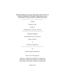 Finite Element Analysis and Simulation Study on Micromachining of Hybrid Composite Stacks Using Micro Ultrasonic Machining Process ______
