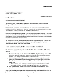 Local Resident Impact; Traffic Assessment Is Insufficient