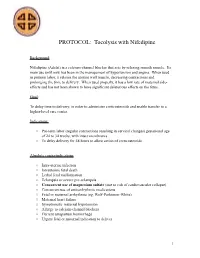 PROTOCOL: Tocolysis with Nifedipine