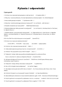 Pytania I Odpowiedzi
