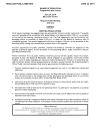 Regular Public Meeting June 24, 2019 1