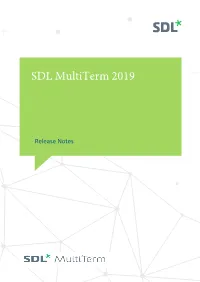 SDL Multiterm Extract Is Available Separately, on Request