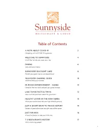 Table of Contents