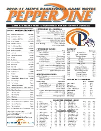2010-11 Men's Basketball Game Notes