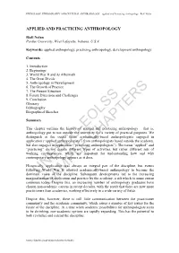 Applied and Practicing Anthropology - Riall Nolan