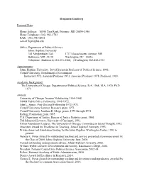 Benjamin Ginsberg Personal Data