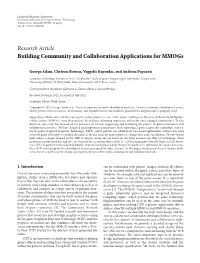 Building Community and Collaboration Applications for Mmogs