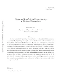 Notes on Non-Critical Superstrings in Various Dimensions