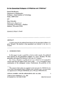 On the Generalized Nullspace of M-Matrices and Z-Matrices*