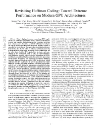 Revisiting Huffman Coding: Toward Extreme Performance on Modern GPU Architectures