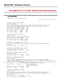 Spring 2006 Class Schedule a to B