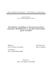 Stochastic Modeling of Bacterial Protein Domains Distribution to Predict Horizontal Gene Transfer