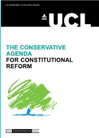 The Conservative Agenda for Constitutional Reform