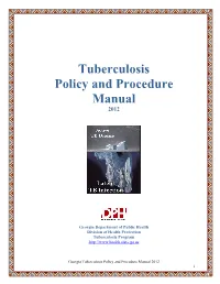 Tuberculosis Policy and Procedure Manual 2012