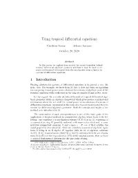 Using Tropical Differential Equations