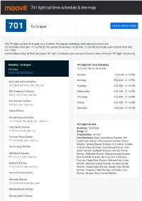 701 Light Rail Time Schedule & Line Route