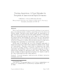 A Visual Metaphor for Navigation of Annotation in Digital Documents
