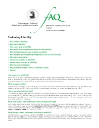 FAQ136 -- Evaluating Infertility