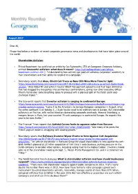 Governance Developments