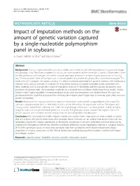 Impact of Imputation Methods on the Amount of Genetic Variation Captured by a Single-Nucleotide Polymorphism Panel in Soybeans A