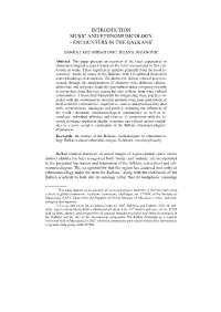 Introduction Music and Ethnomusicology – Encounters in the Balkans
