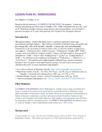 Lesson Plan #1: Nonviolence