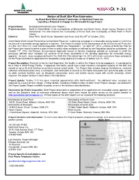 Notice of Commencement of an Environmental Screening