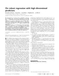 On Robust Regression with High-Dimensional Predictors