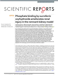 Phosphate Binding by Sucroferric Oxyhydroxide Ameliorates Renal