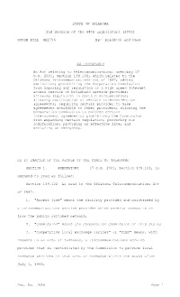 Telecommunications; Amending 17 O.S
