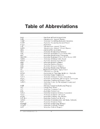 Thomson Reuters 1 Table of Abbreviations