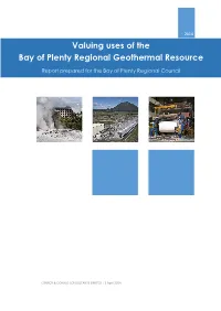 Valuing Uses of the Bay of Plenty Regional Geothermal Resource