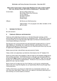 Wimbledon and Putney Commons Conservators – December 2015