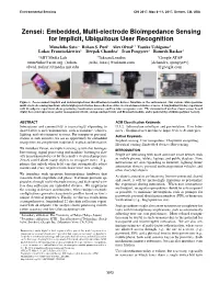 Zensei: Embedded, Multi-Electrode Bioimpedance Sensing for Implicit, Ubiquitous User Recognition