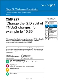 CMP227 Document At? 01 Initial Written ‘Change the G:D Split of Assessment Workgroup 02 Consultation