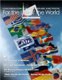 For the Life of the World Winter 2020, Volume Twenty-Four, Number Four