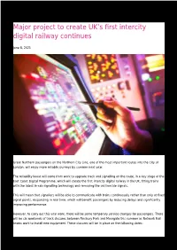 Major Project to Create UK's First Intercity Digital