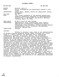 Social Organization and Educational Change: a Case Study