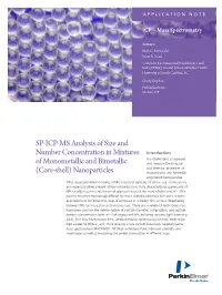 SP-ICP-MS Analysis of Size and Number Concentration in Mixtures