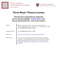 Three Music-Theory Lessons