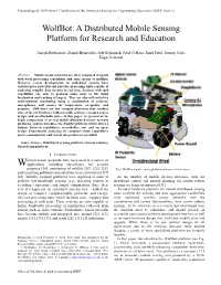 Wolfbot: a Distributed Mobile Sensing Platform for Research and Education