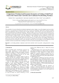Comparison of Technical and Economic Parameters of Cutting of Solid Wood Panels with Numerically-Controlled and Traditional Woodworking Machines