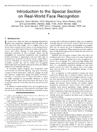 Introduction to the Special Section on Real-World Face Recognition