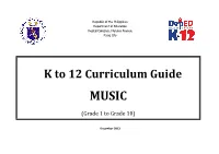 K to 12 Curriculum Guide