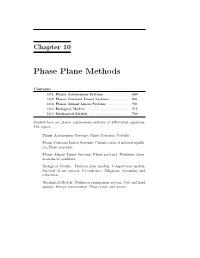 Phase Plane Methods